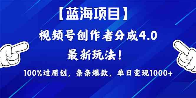 （9777期）2024蓝海项目视频号，最新方法， 100%过原创，条条爆款，单日变现1K+，…-沐涵网络科技