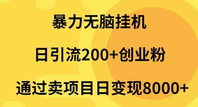 （9788期）暴力无脑挂机日引流200+创业粉通过卖项目日变现2000+-沐涵网络科技