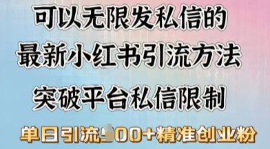 最新“摆烂式”引流打法，小红书私信引流，单天引流100+-沐涵网络科技