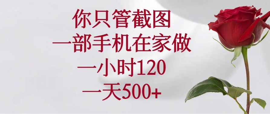 （14248期）你只管截图，一部手机在家做，一小时120，一天500+-沐涵网络科技