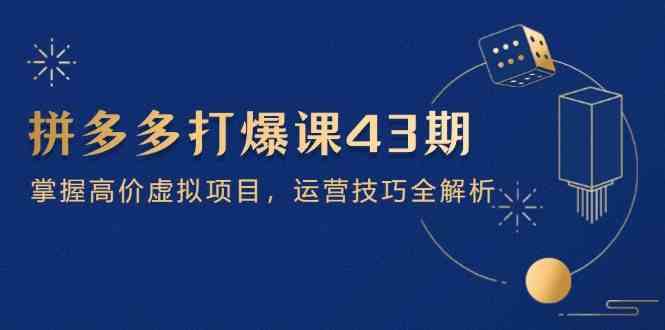 拼多多打爆课第 43 期，掌握高价虚拟项目，运营技巧全解析（15节）-沐涵网络科技
