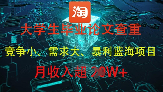 大学生毕业论文查重，暴利蓝海项目，月收入过1W+-沐涵网络科技