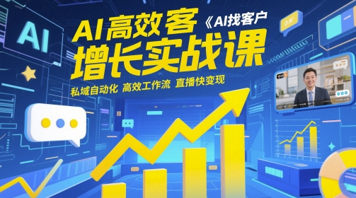 AI高效获客增长实战课，AI找客户 私域自动化 高效工作流 直播快变现-沐涵网络科技