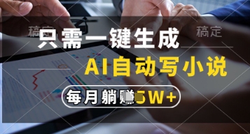 只需一键生成，AI自动写小说，实现躺着也能写作，每月收益过1w【揭秘】-沐涵网络科技