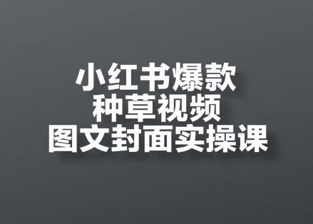 小红书爆款种草视频图文封面实操课，开店、选品、引流、变现全流程-沐涵网络科技