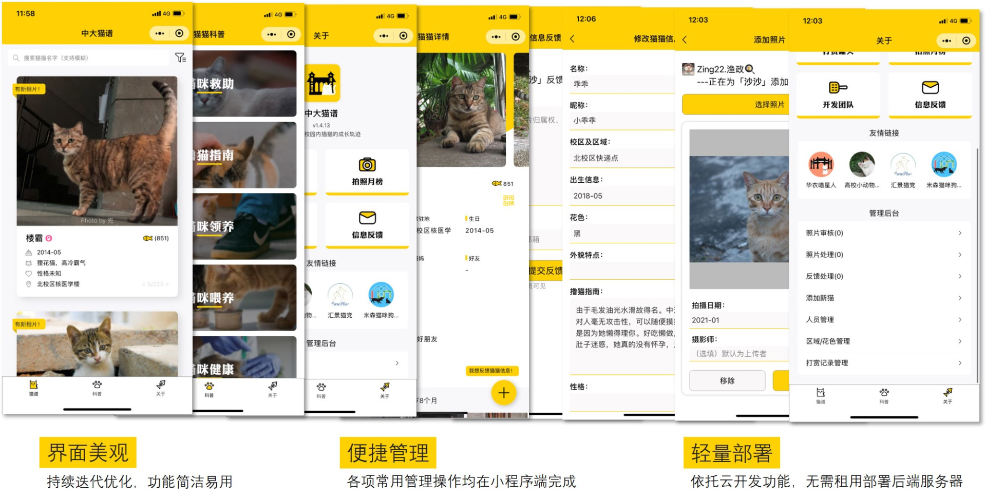 图片[1]-校园流浪猫记录档案小程序模板-沐涵网络科技