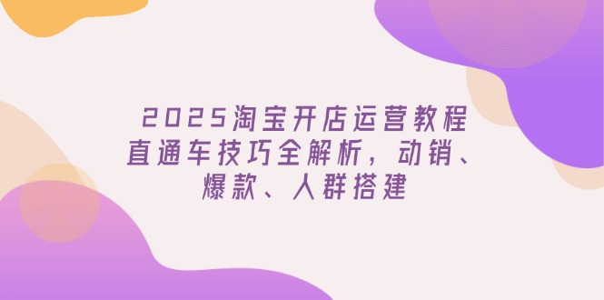 （14389期）2025淘宝开店运营教程更新，直通车技巧全解析，动销、爆款、人群搭建-沐涵网络科技