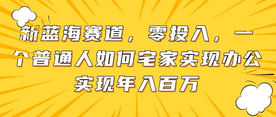 （14700期）新蓝海赛道，零投入，一个普通人如何宅家办公实现年入百万-沐涵网络科技