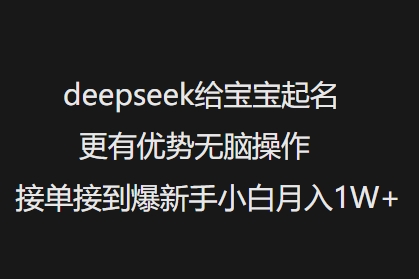 deepseek给宝宝起名更有优势无脑操作接单接到爆新手小白月入1W+-沐涵网络科技