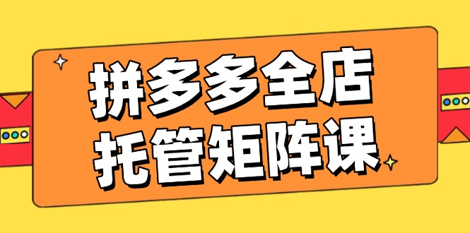 （14328期）拼多多全店托管矩阵课，盈利动销玩法，高效计划设置，提升店铺效益-沐涵网络科技