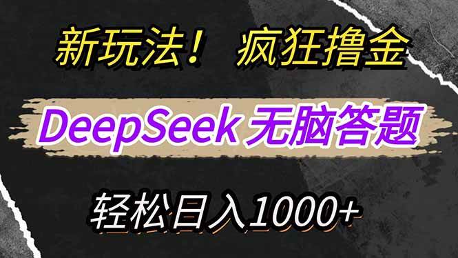 （14560期）新玩法！利用DeepSeek，复制粘贴，无脑简单答题，疯狂撸新平台收益，轻…-沐涵网络科技