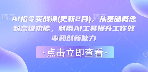 AI指令实战课(更新2月)，从基础概念到高级功能，利用AI工具提升工作效率和创新能力-沐涵网络科技