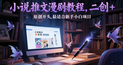 小说推文漫剧教程，二创+原创开头，最适合新手小白项目-沐涵网络科技