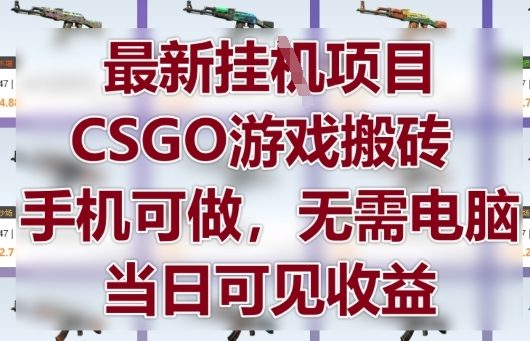 最新挂G项目，CSGO游戏搬砖，手机可做，无需电脑，当日见收益【揭秘】-沐涵网络科技