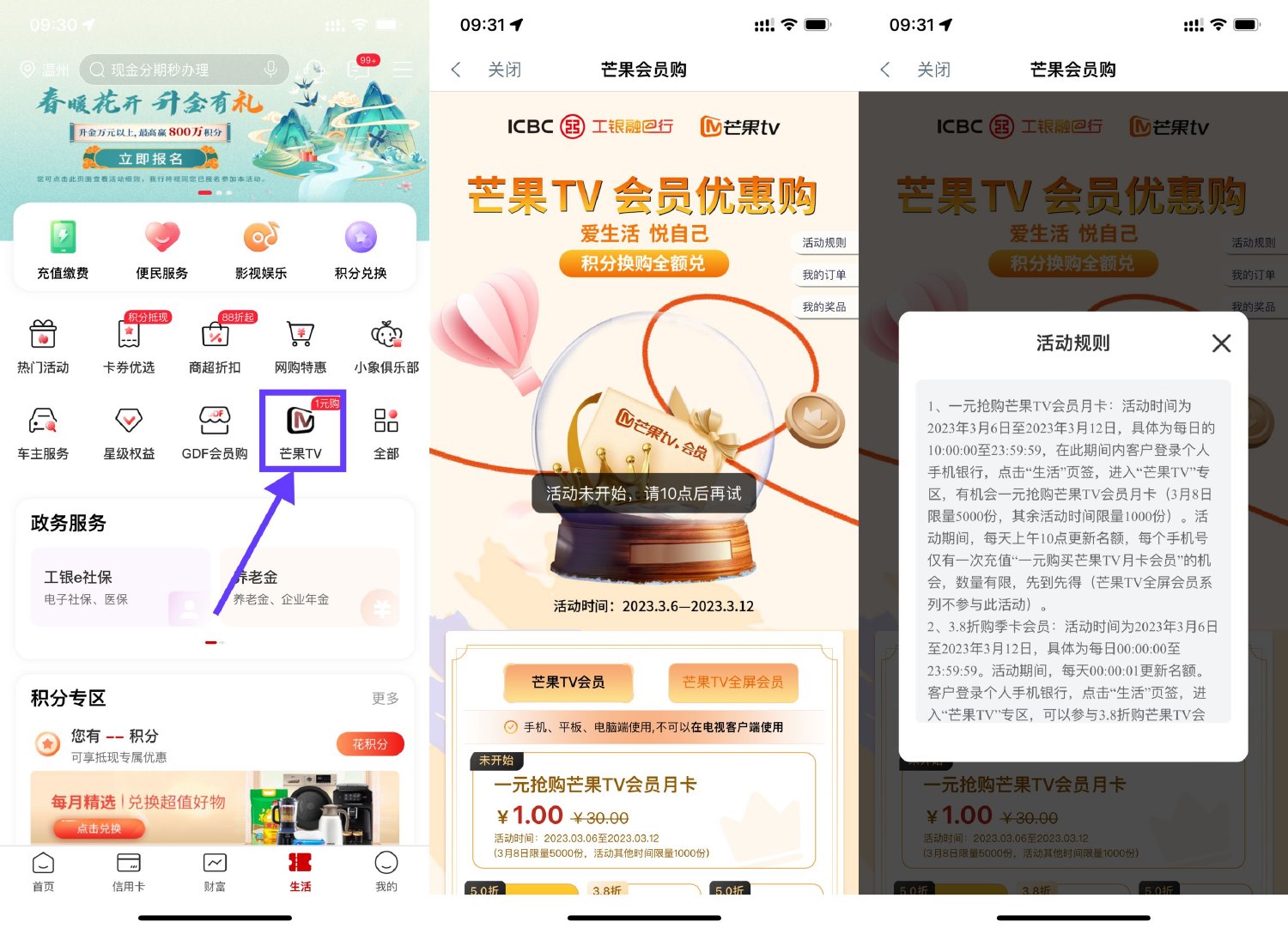 工行10点整1元购芒果TV月卡-沐涵网络科技