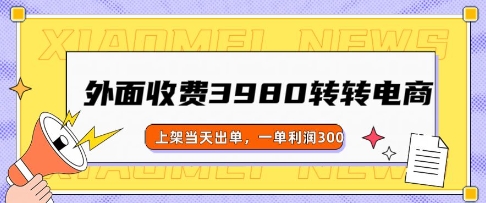 外面收费3980的转转电商玩法，上架当天出单，一单利润3张-沐涵网络科技