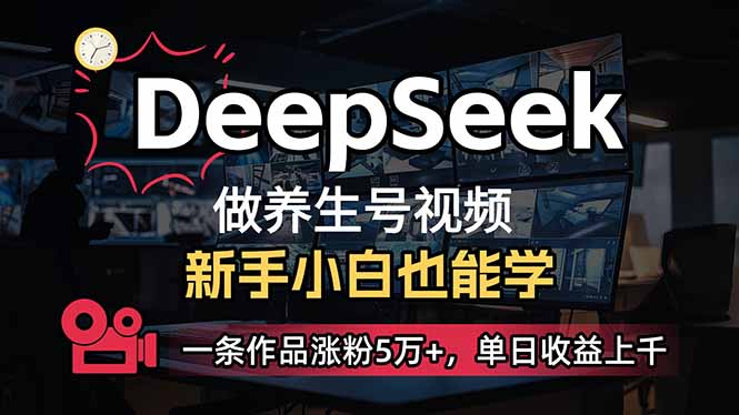 （14270期）小白用DeepSeek做养生号，一条作品涨粉5万+，单日收益上千-沐涵网络科技