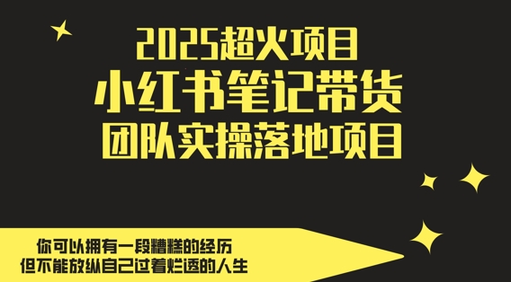 2025超火项目，副业最佳选择，小红书笔记带货团队实操落地项目，，轻松日入5张-沐涵网络科技