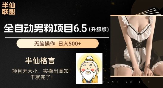 男粉项目6.5升级版，全自动男粉项目，日收入1K+【揭秘】-沐涵网络科技
