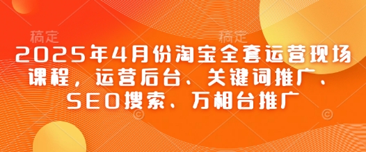 2025年4月份淘宝全套运营现场课程，运营后台、关键词推广、SEO搜索、万相台推广-沐涵网络科技