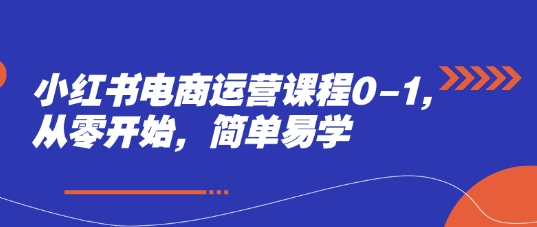 小红书电商运营课程0-1，从零开始，简单易学-沐涵网络科技