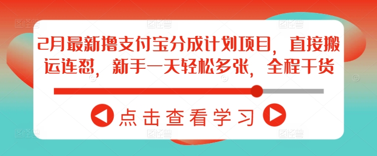 2月最新撸支付宝分成计划项目，直接搬运连怼，新手一天轻松多张，全程干货-沐涵网络科技